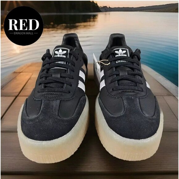 Adidas Sambae OG Leather Shoes Black/Gum Sole ID0436 - Women's Size 10 - Picture 4 of 16